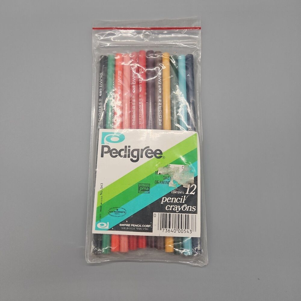 Vintage Pedigree Pencil Crayons 12 Colors Empire Pencil Company USA SEALED